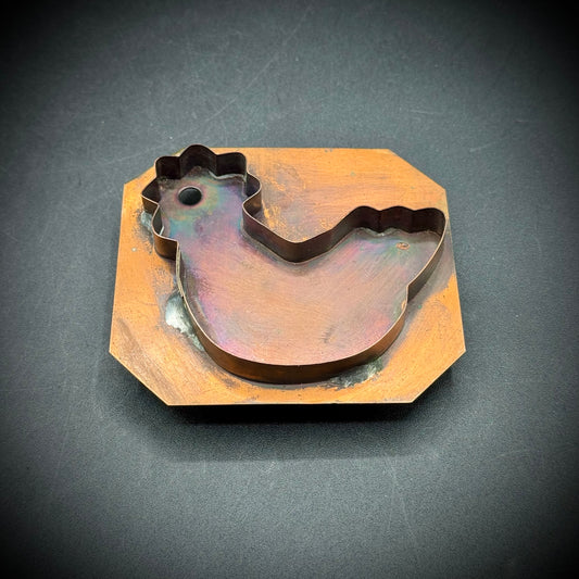 Vintage Copper Cookie Cutter - Chicken