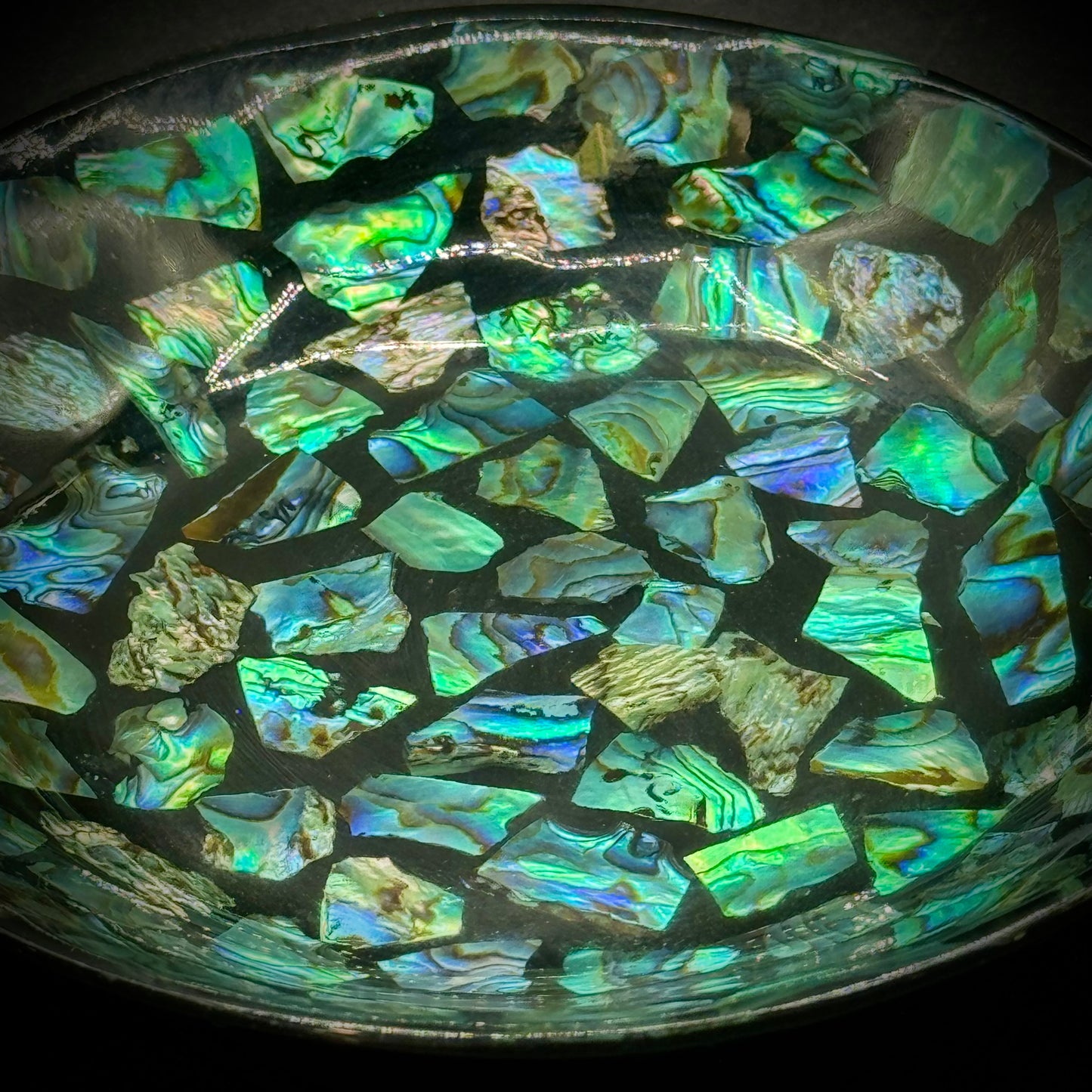 Vintage New Zealand Hand Crafted Paua Shell Trinket Dish