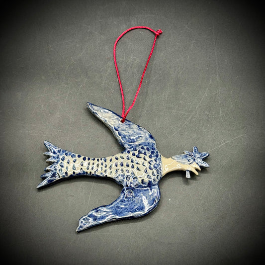 Vintage Ceramic Rowe Pottery Bird Hanging Decor