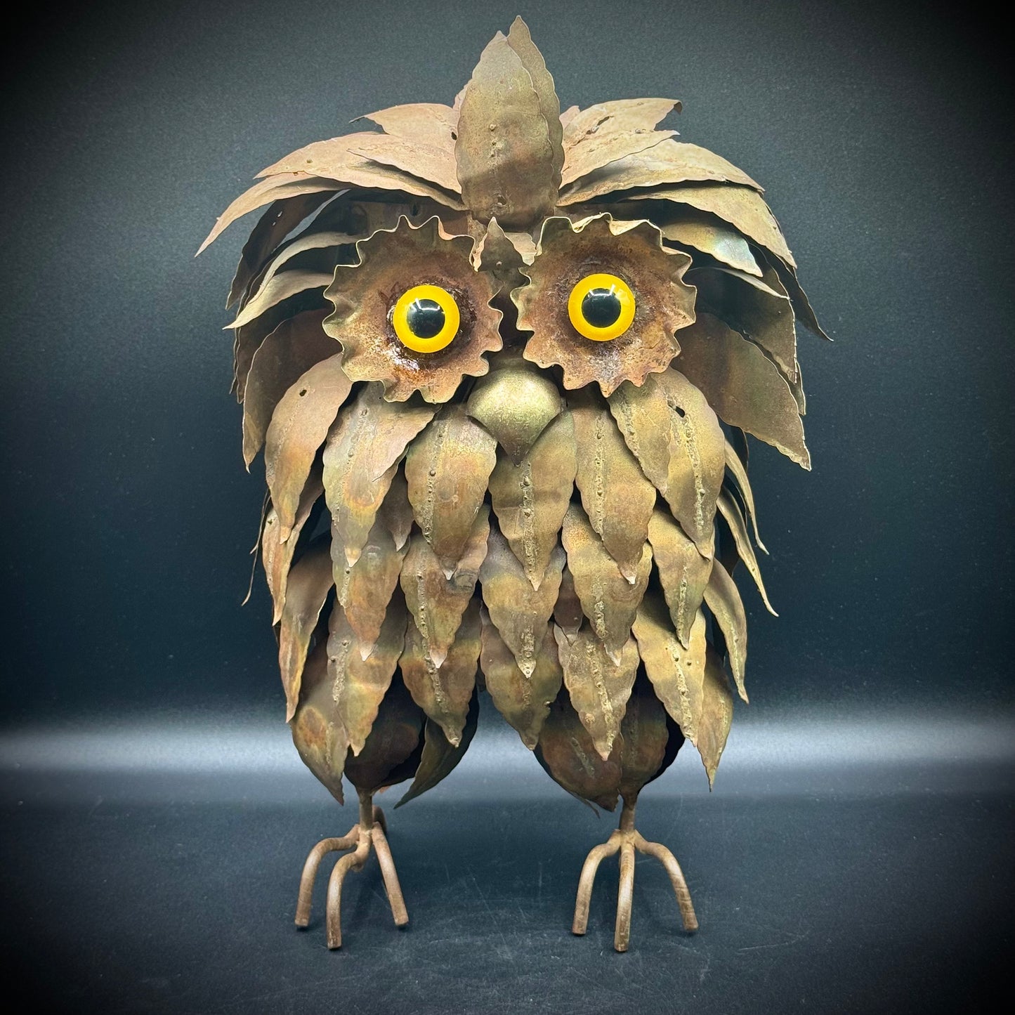 Stunning 1960s C. Jere MCM Metal Owl