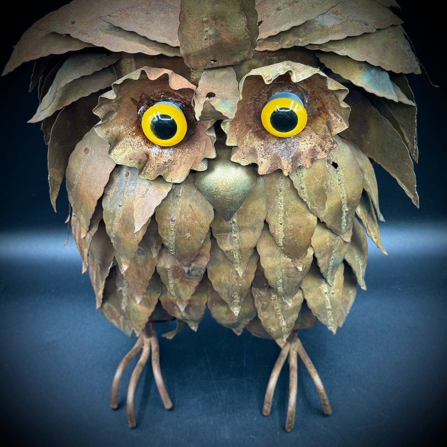 Stunning 1960s C. Jere MCM Metal Owl