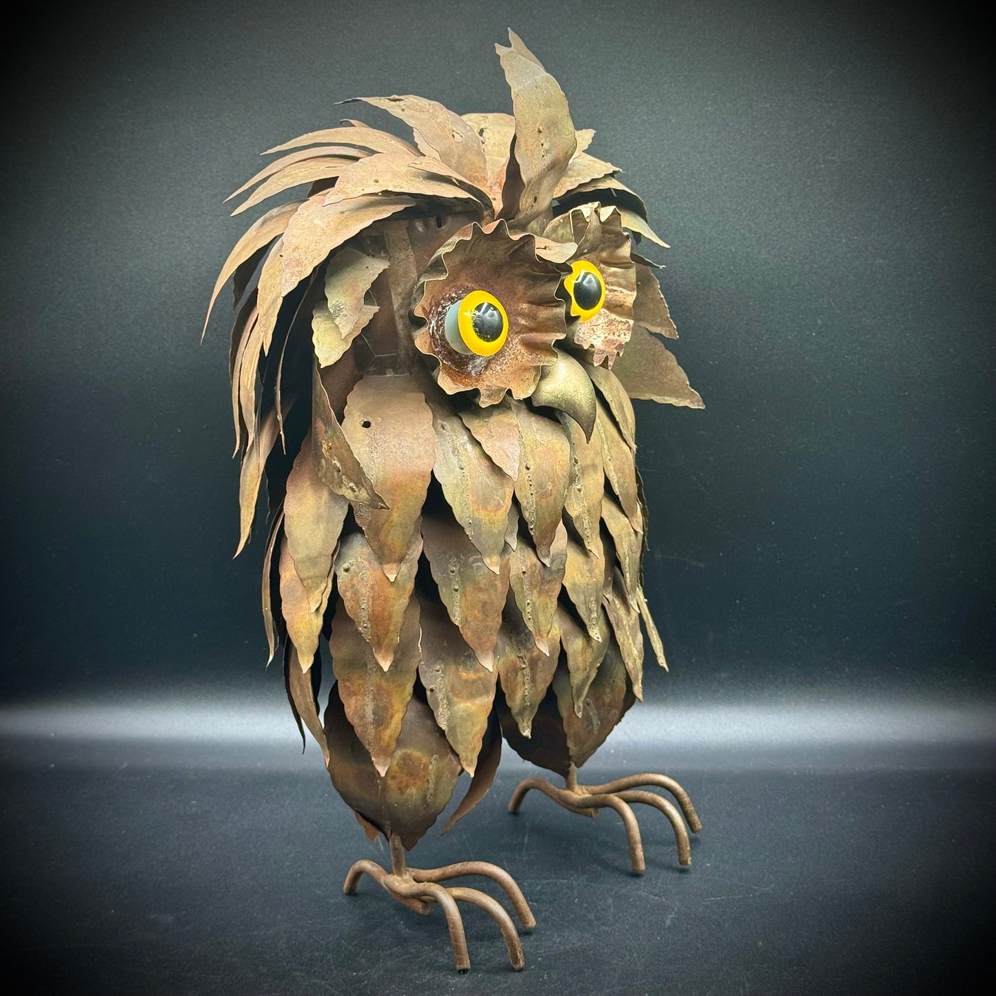 Stunning 1960s C. Jere MCM Metal Owl