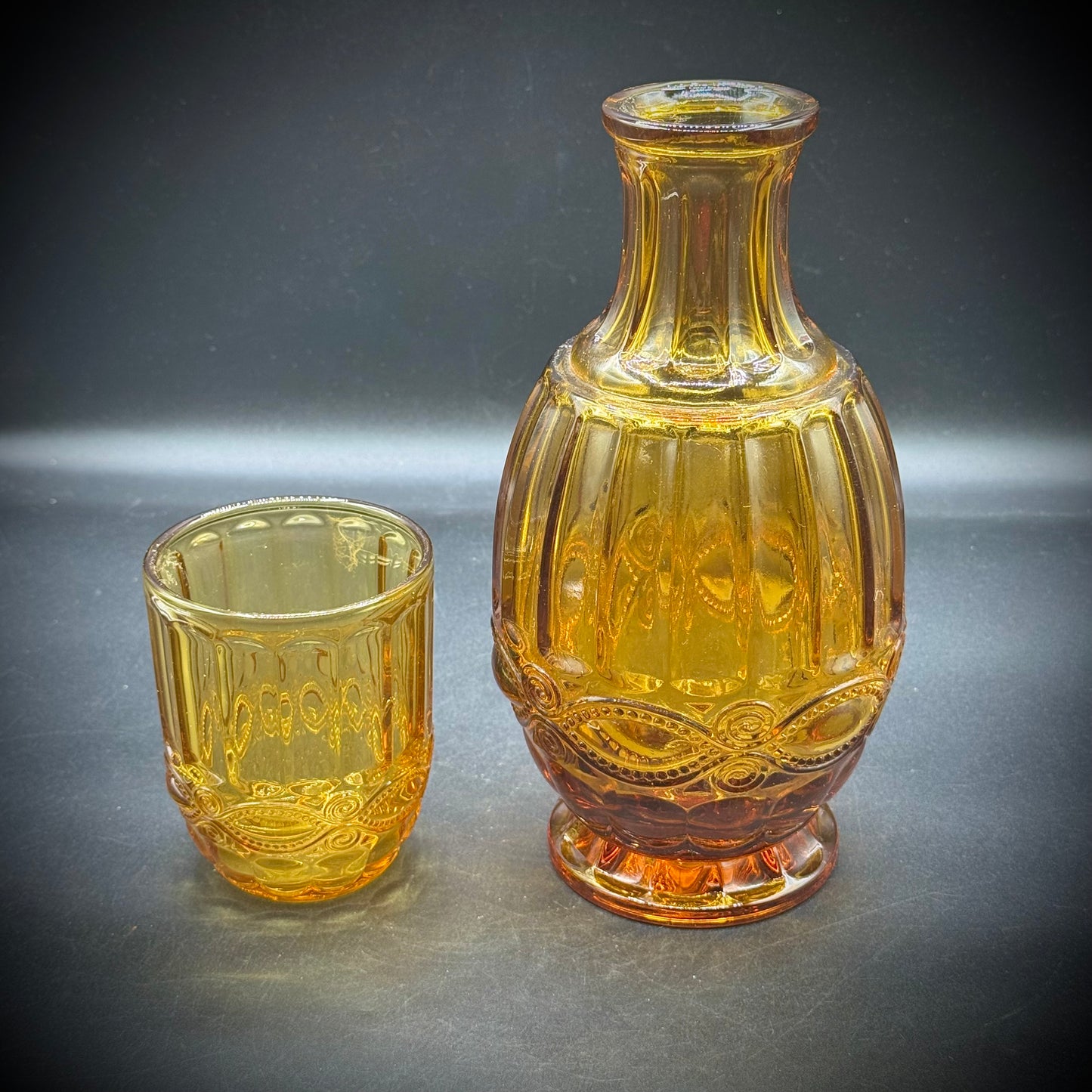 Elle Decor Large Amber Glass Color Tumble Up