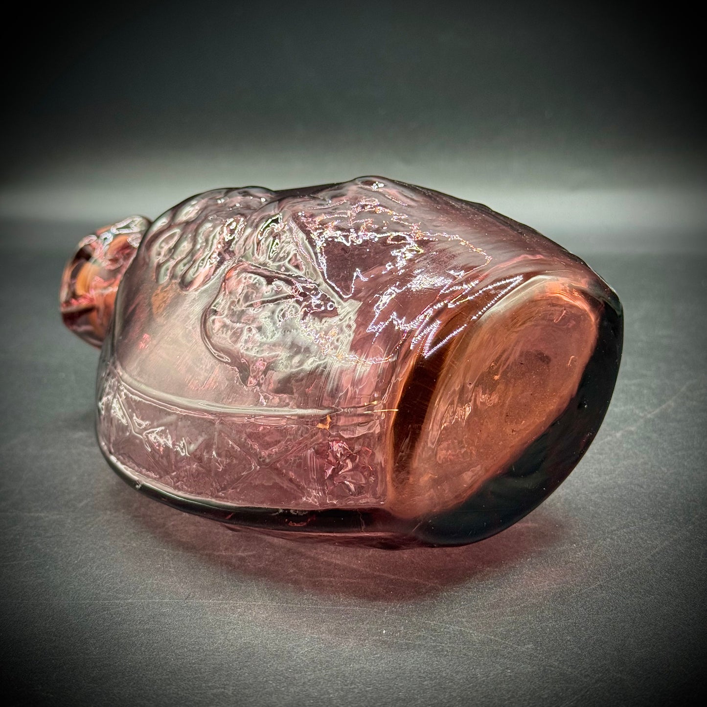 Vintage Purple Glass Civil War Bottle with Stopper
