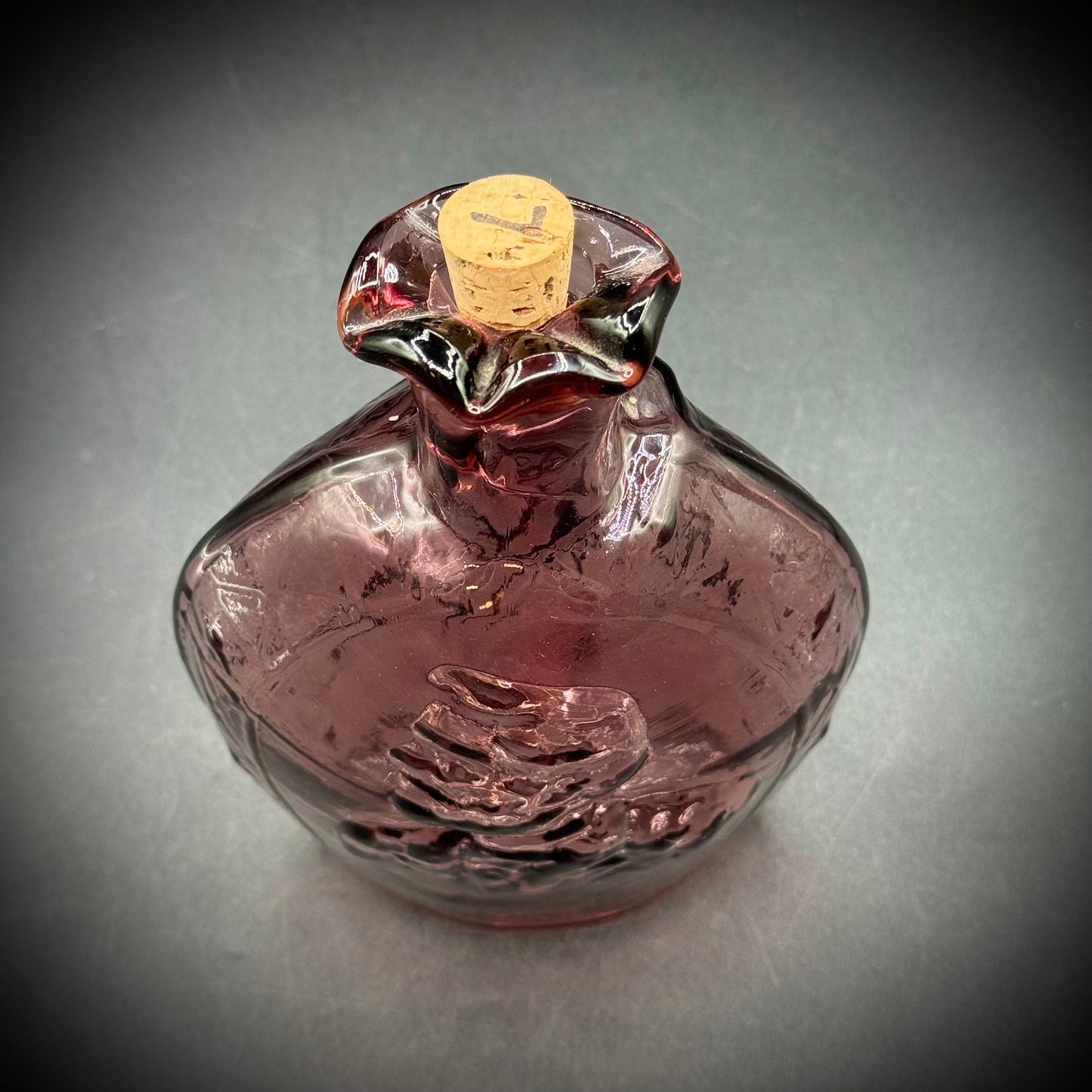 Vintage Purple Glass Civil War Bottle with Stopper