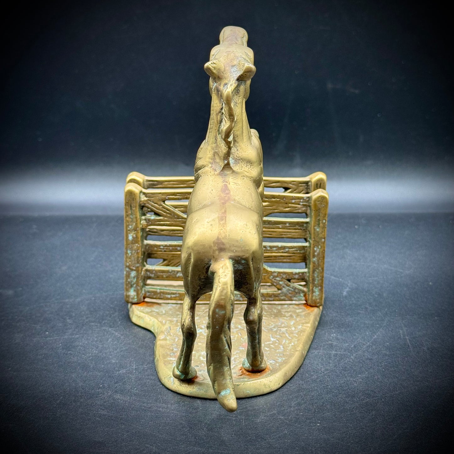 Vintage Brass Horse Sculpture Letter Holder