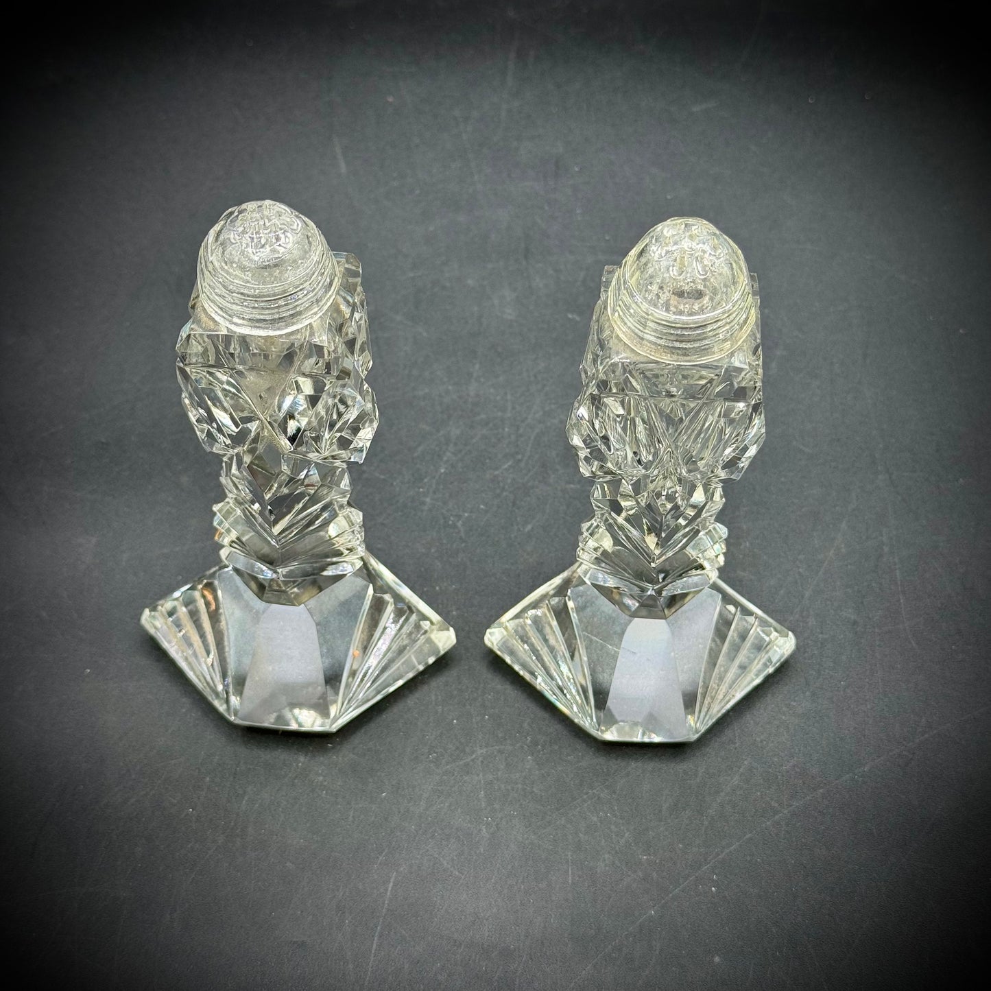 Vintage Ornate Cut Glass S&P