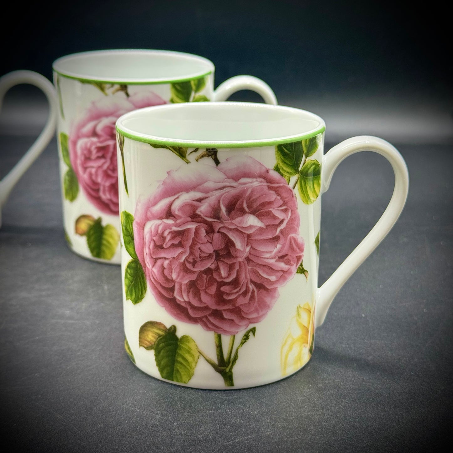 Set of Four New Spode Home Roses Coffee Mugs