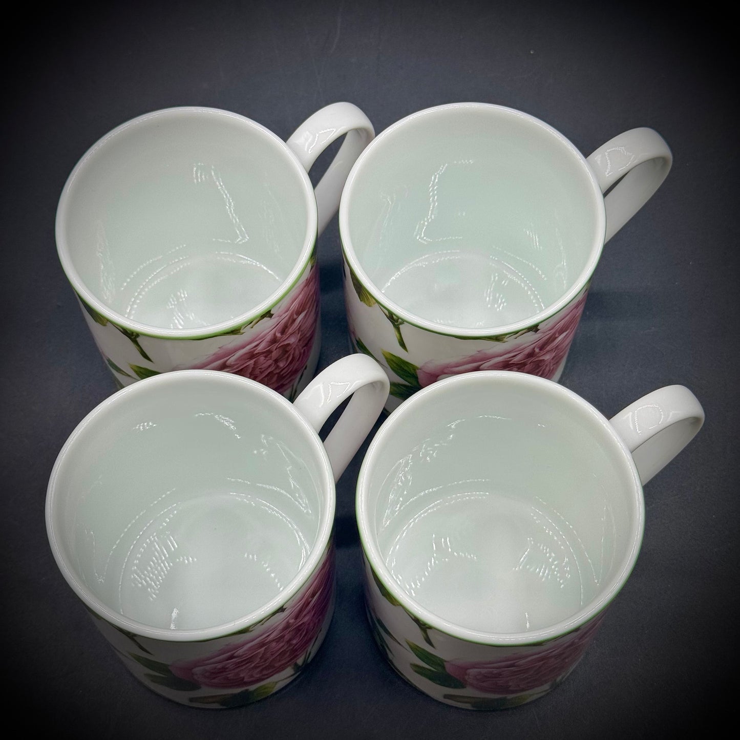 Set of Four New Spode Home Roses Coffee Mugs