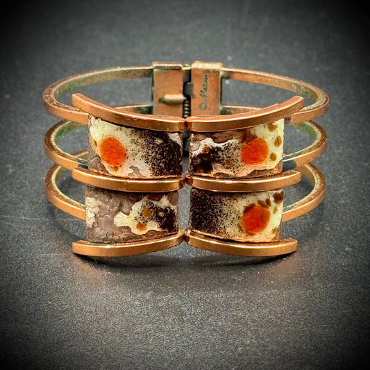 Vintage MCM Matisse Copper & Enamel Bracelet