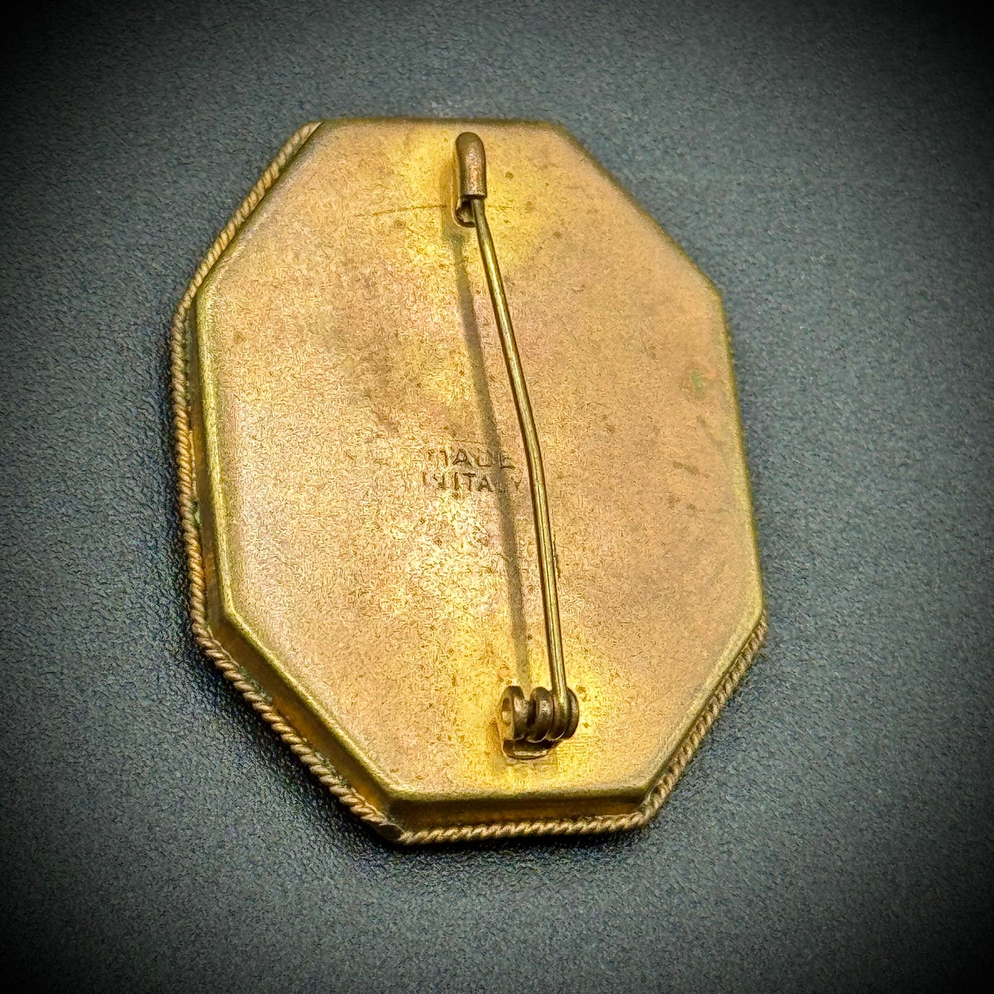 Antique Victorian Micro Mosaic Brooch Made in Italy