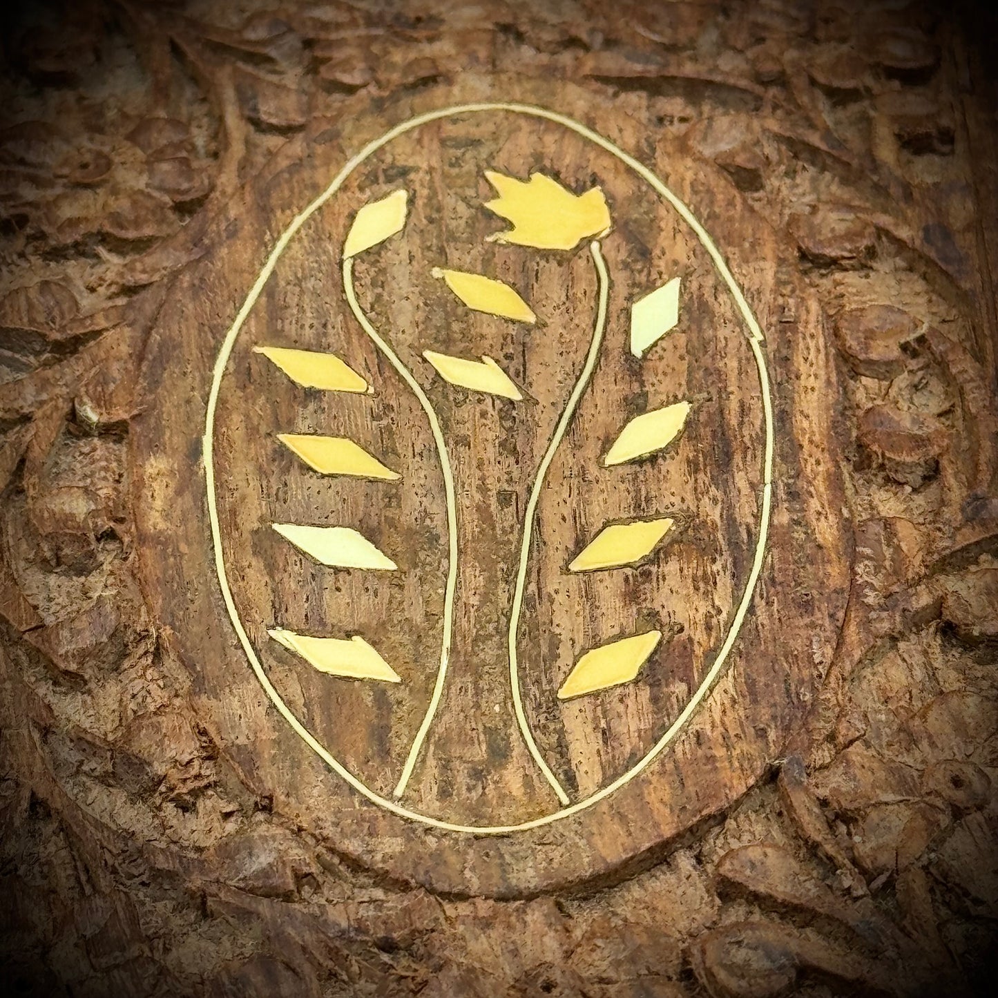 Inlaid Rosewood Carved Trinket Box - Made in India