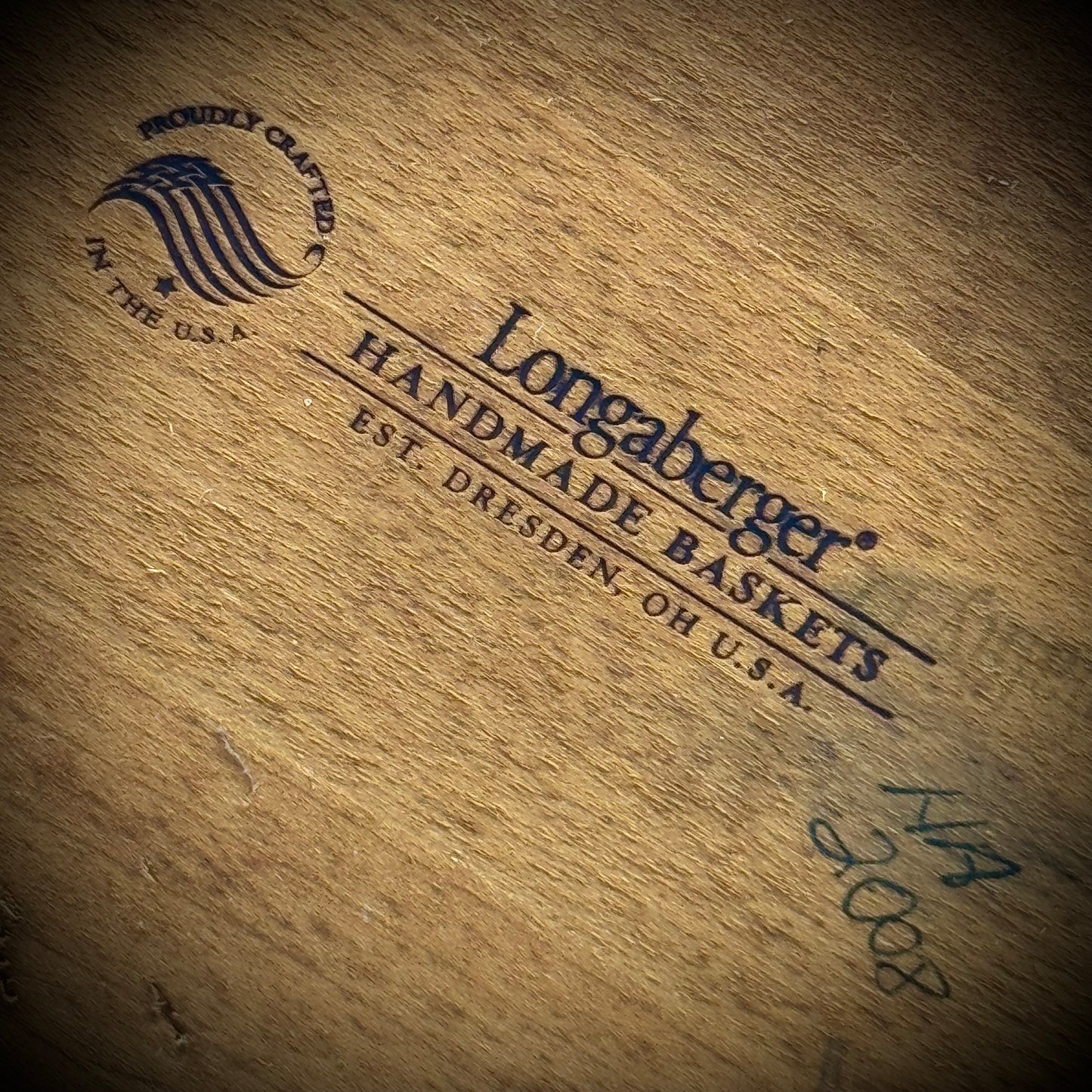 2008 Triangle Shaped Longaberger Basket Signed
