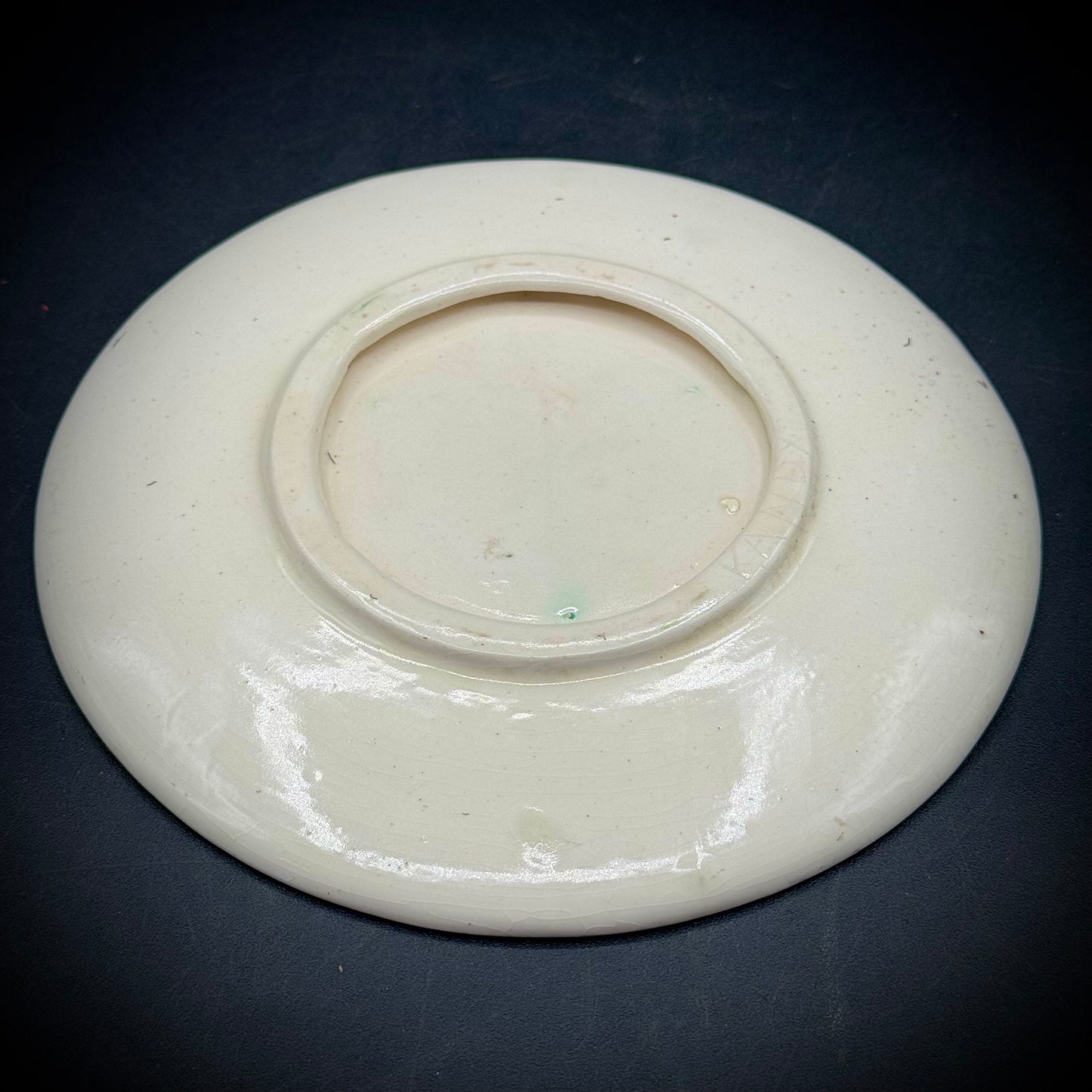 Hand Made Small Ceramic Plate with Folk Art Flowers