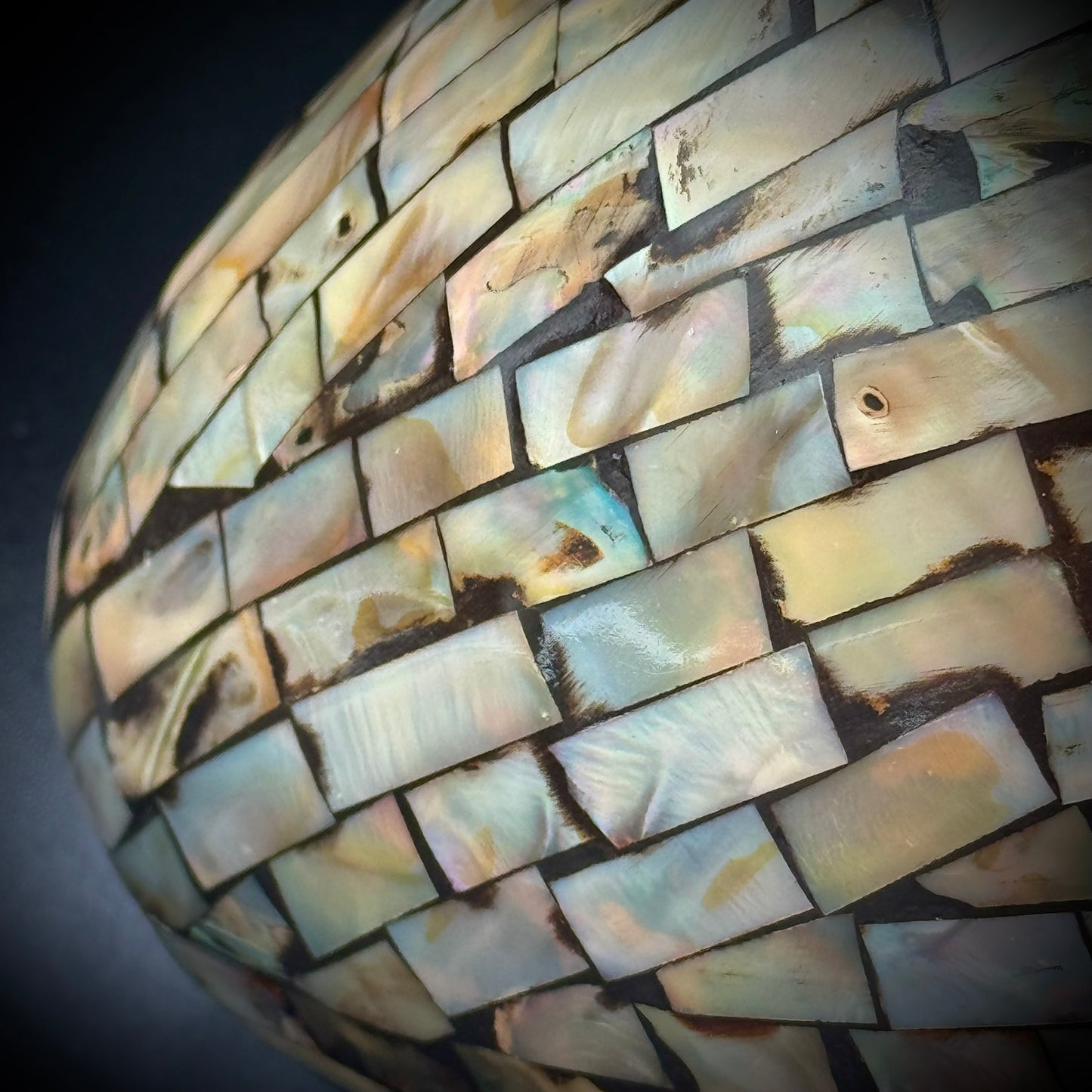 Large Decorative Inlaid Mother of Pearl Egg