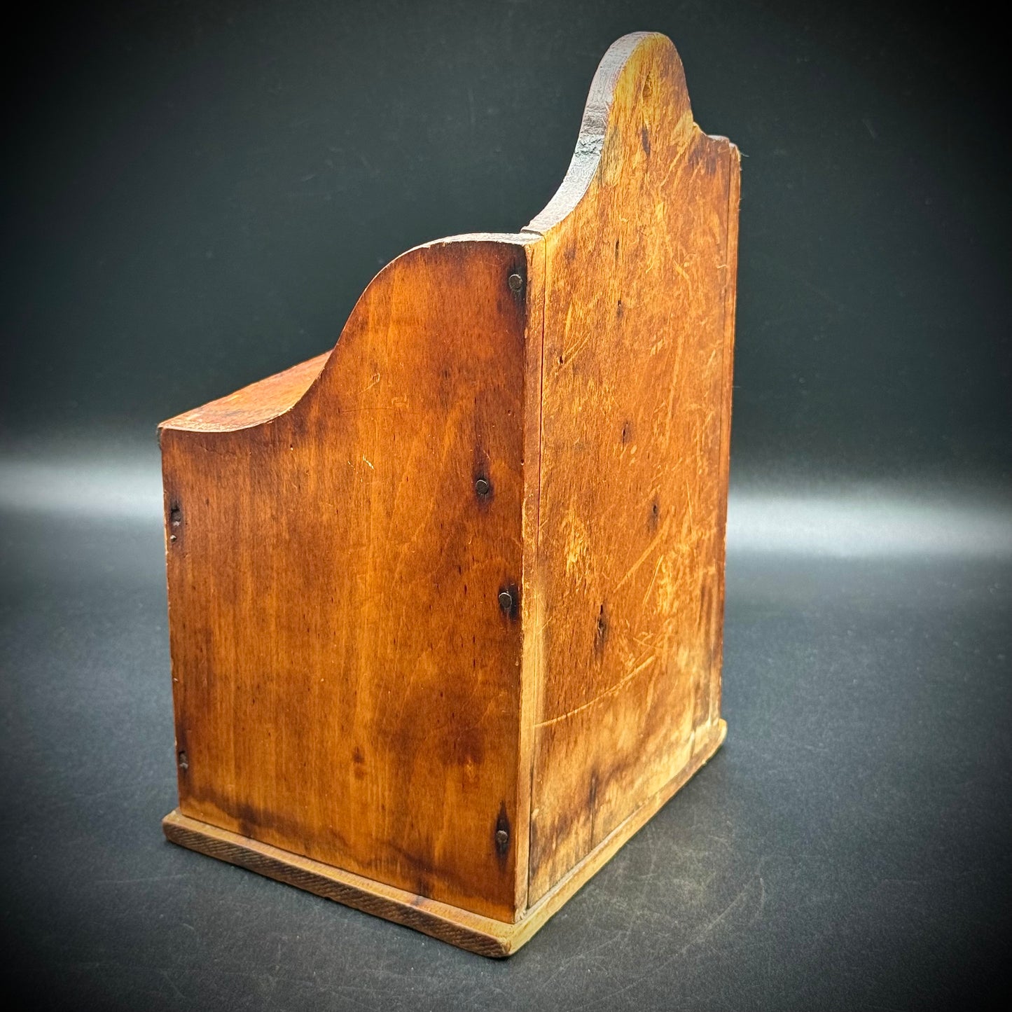 19th Century Primitive Antique Wood Salt Box