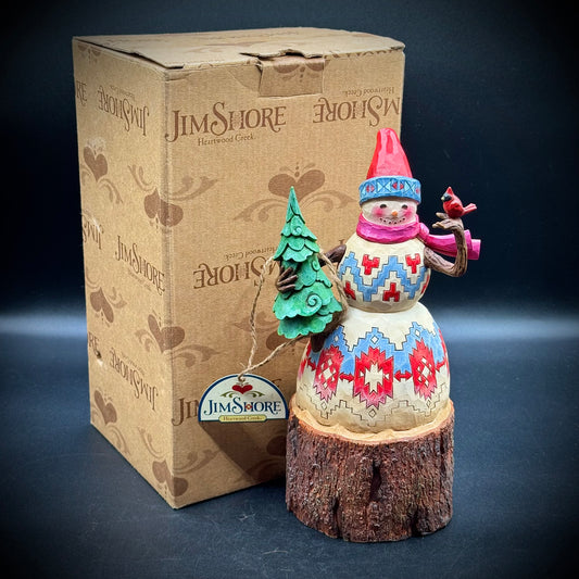 RARE Jim Shore Snowman "Naturally Merry" with Cardinal