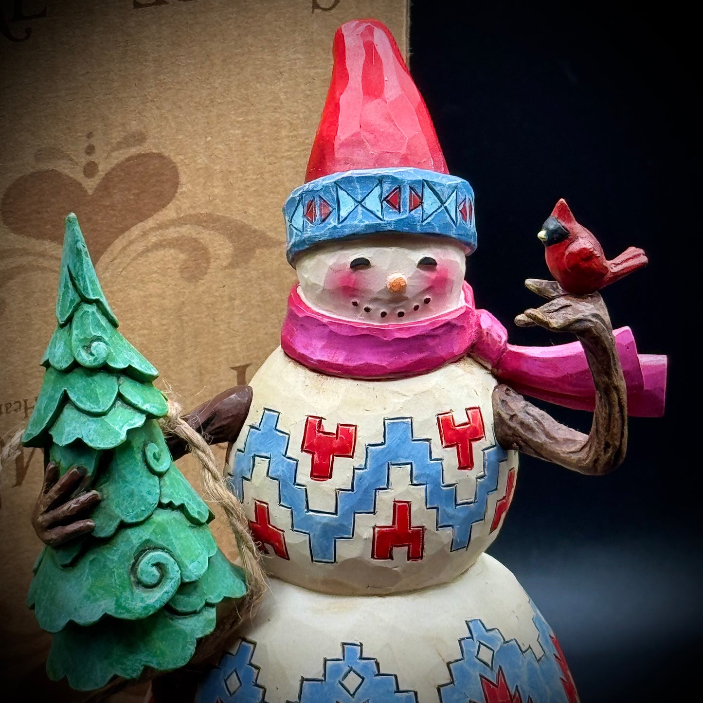 RARE Jim Shore Snowman "Naturally Merry" with Cardinal