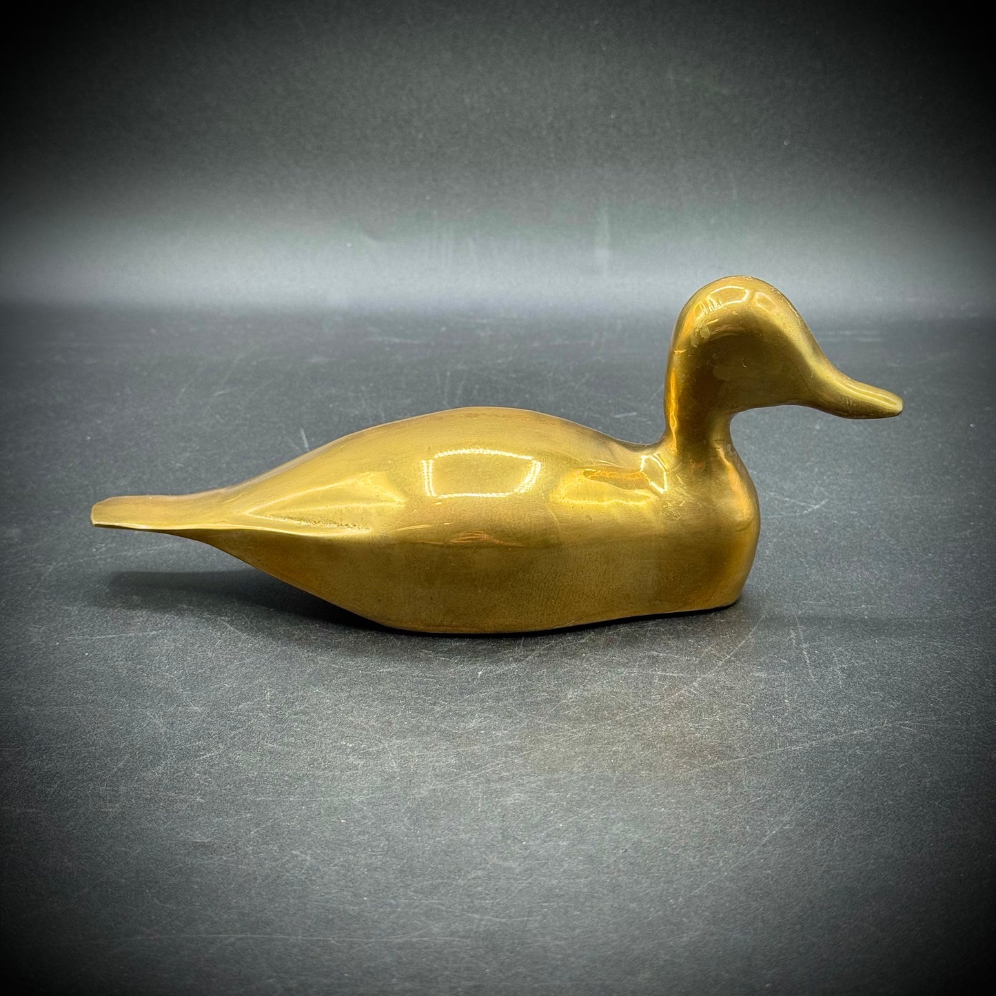 Vintage MCM Minimalist Solid Brass Duck