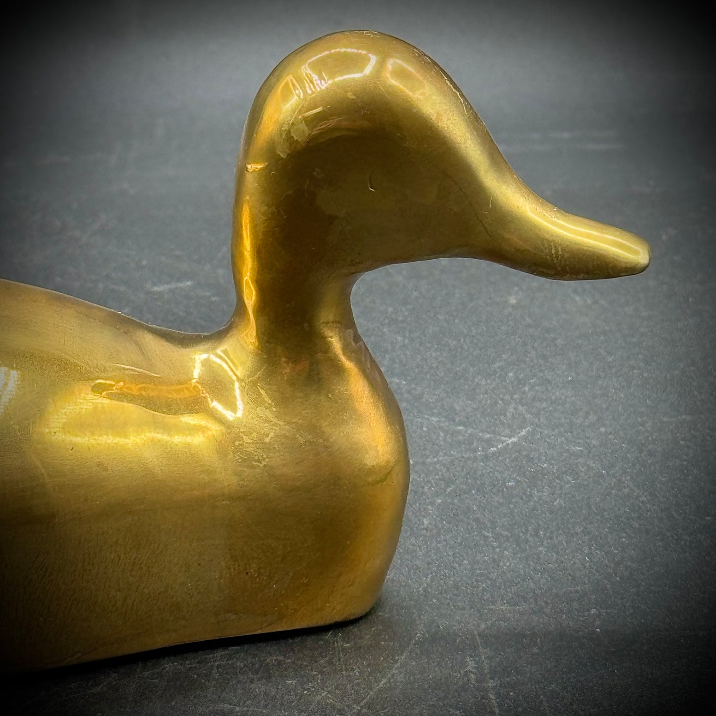 Vintage MCM Minimalist Solid Brass Duck