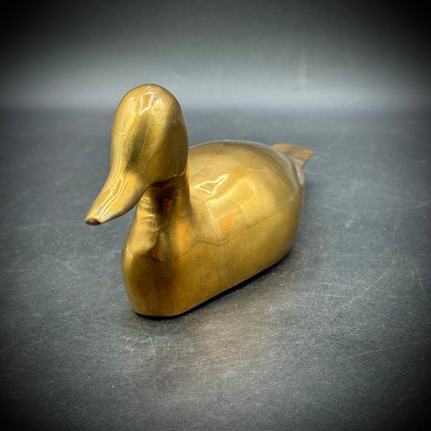 Vintage MCM Minimalist Solid Brass Duck