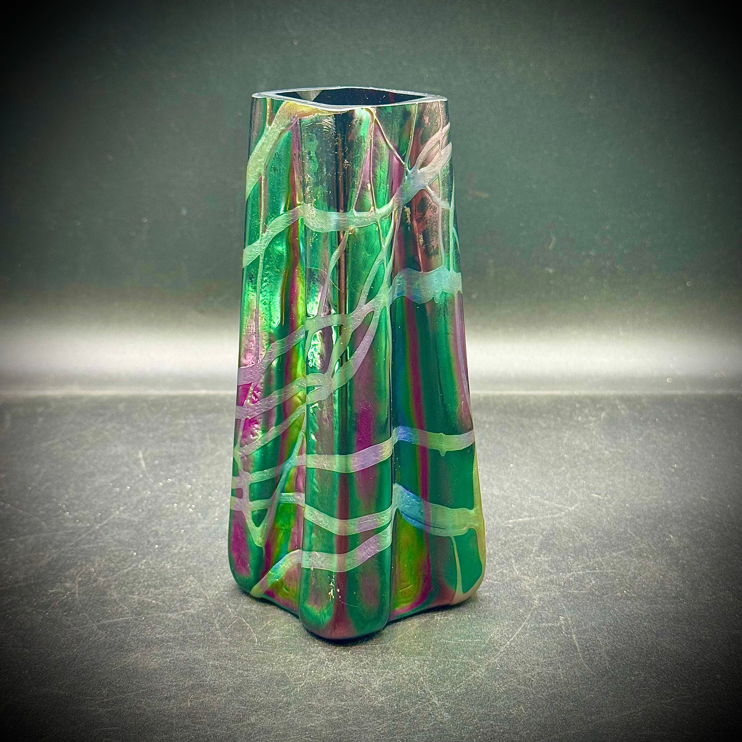 Antique 1910s Palme König Iridescent Austrian Art Glass Vase