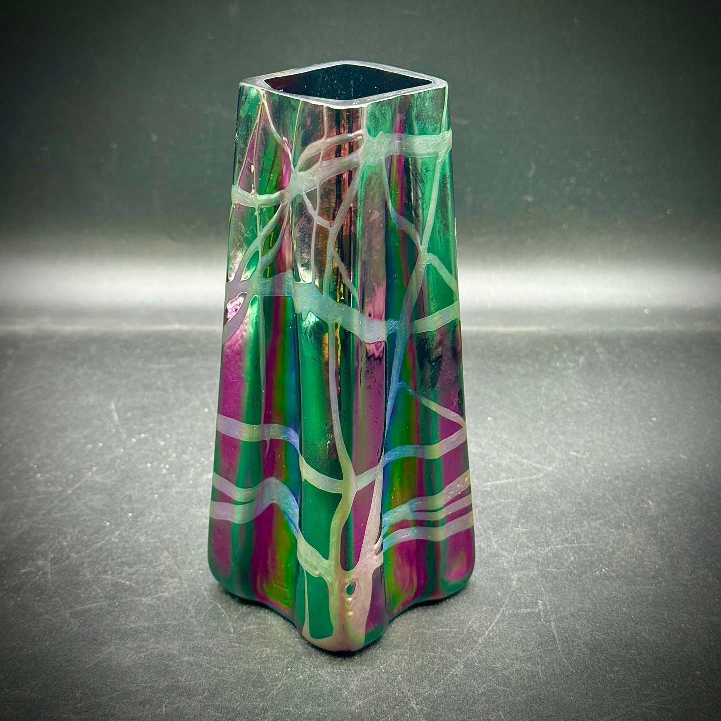 Antique 1910s Palme König Iridescent Austrian Art Glass Vase