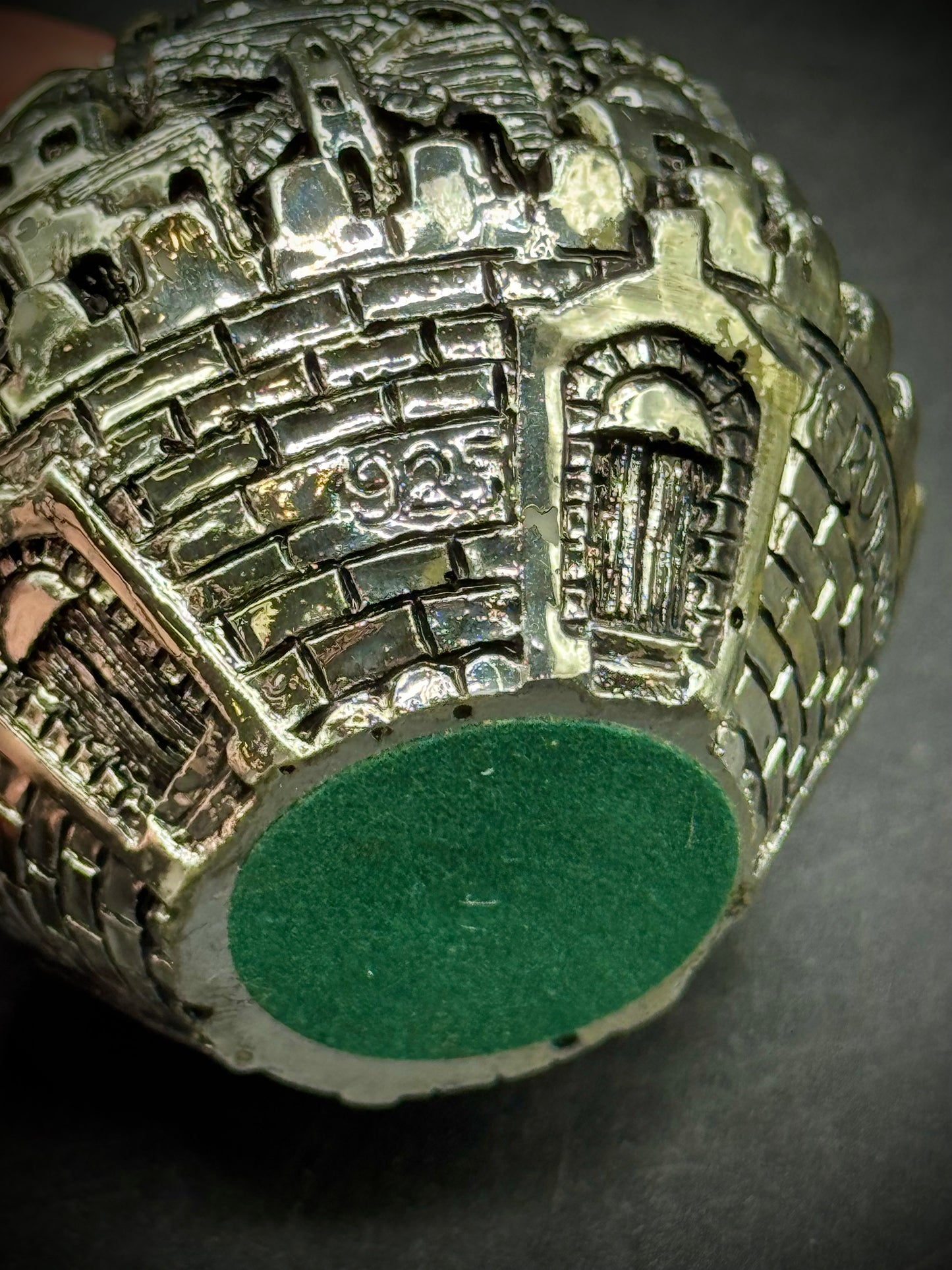 Pair of Sterling Silver .925 Plated Jerusalem, Israel Candle Holders