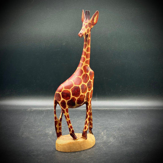 African Hand Carved Wood Giraffe