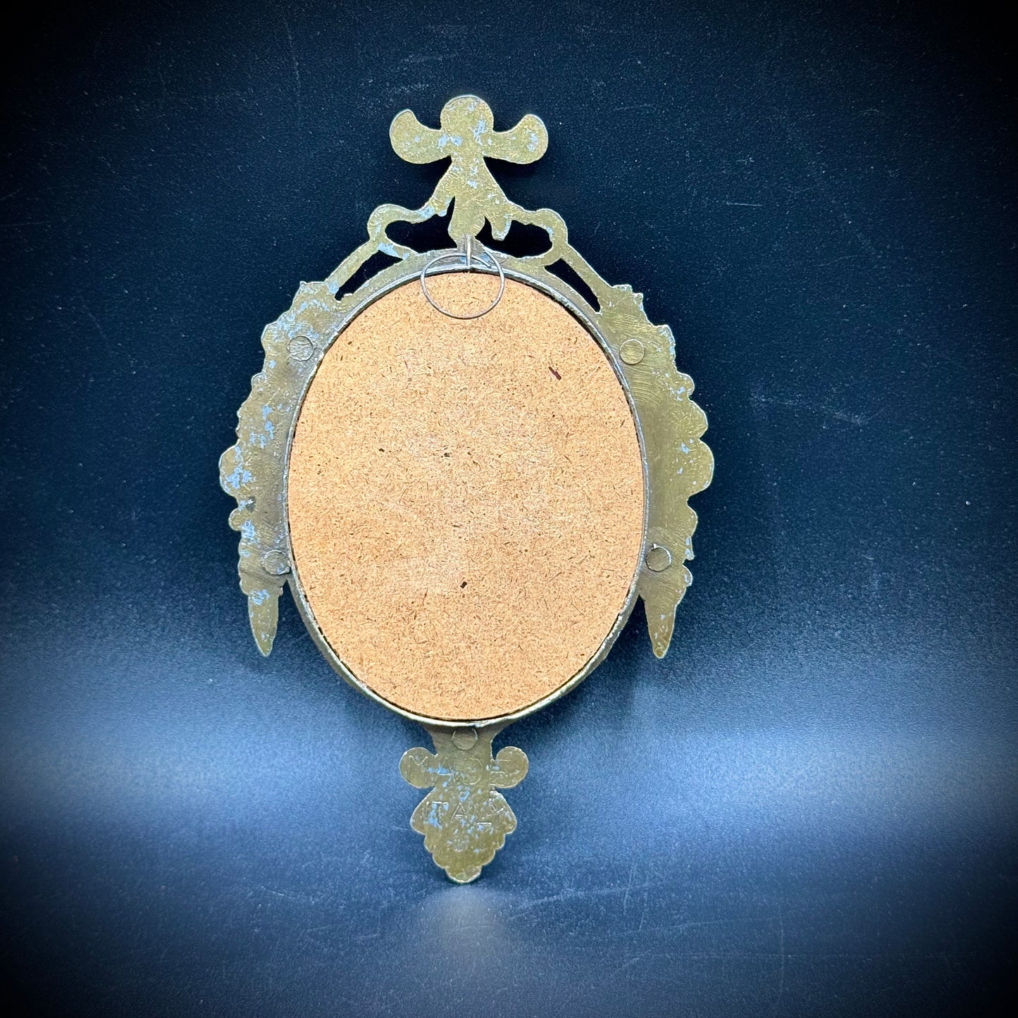 Vintage Ornate Metal Framed Flower Print - Made in Italy