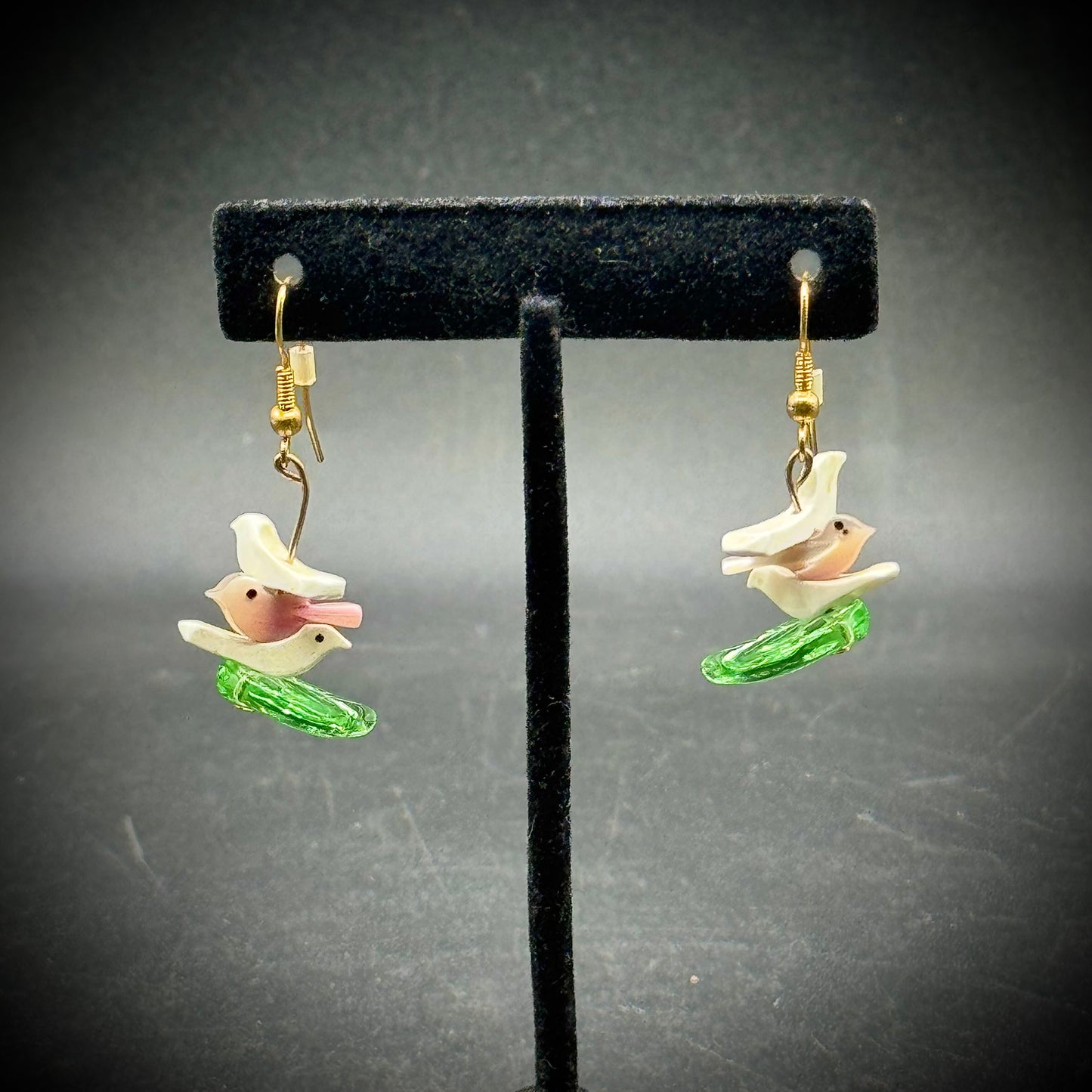 Artisan Made Carved Bird Earrings