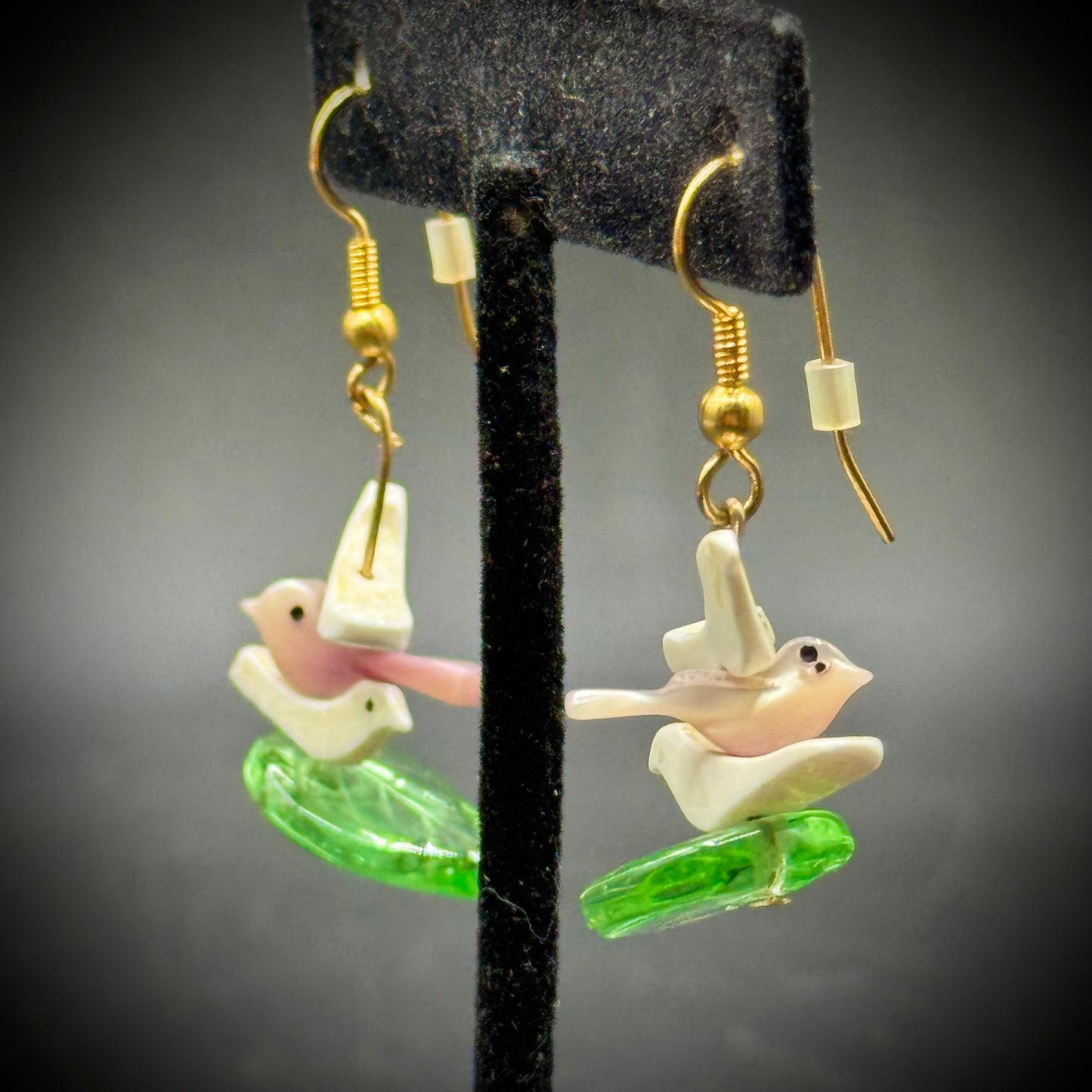 Artisan Made Carved Bird Earrings