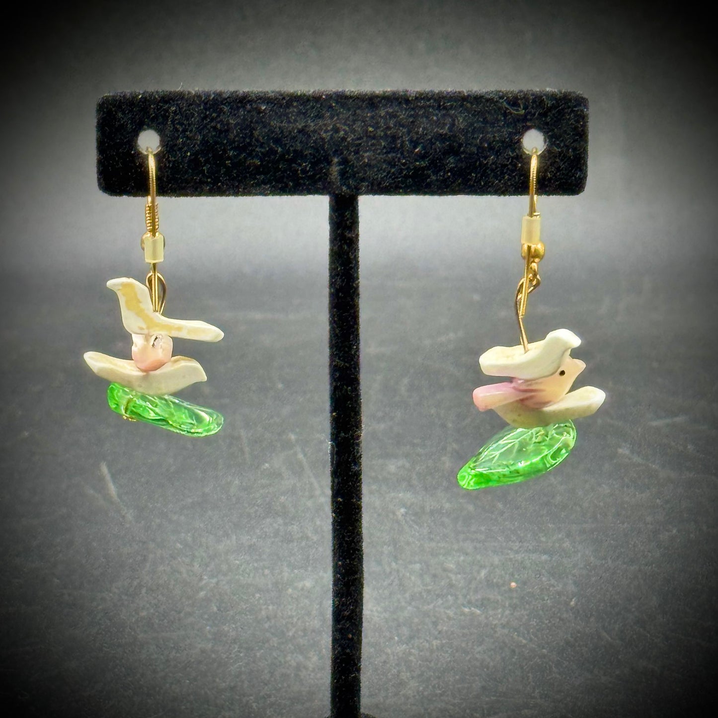Artisan Made Carved Bird Earrings