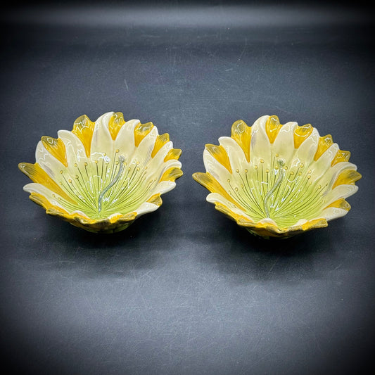 Pair of Tammy Bahama Paradise Garden Protea Flower Bowls