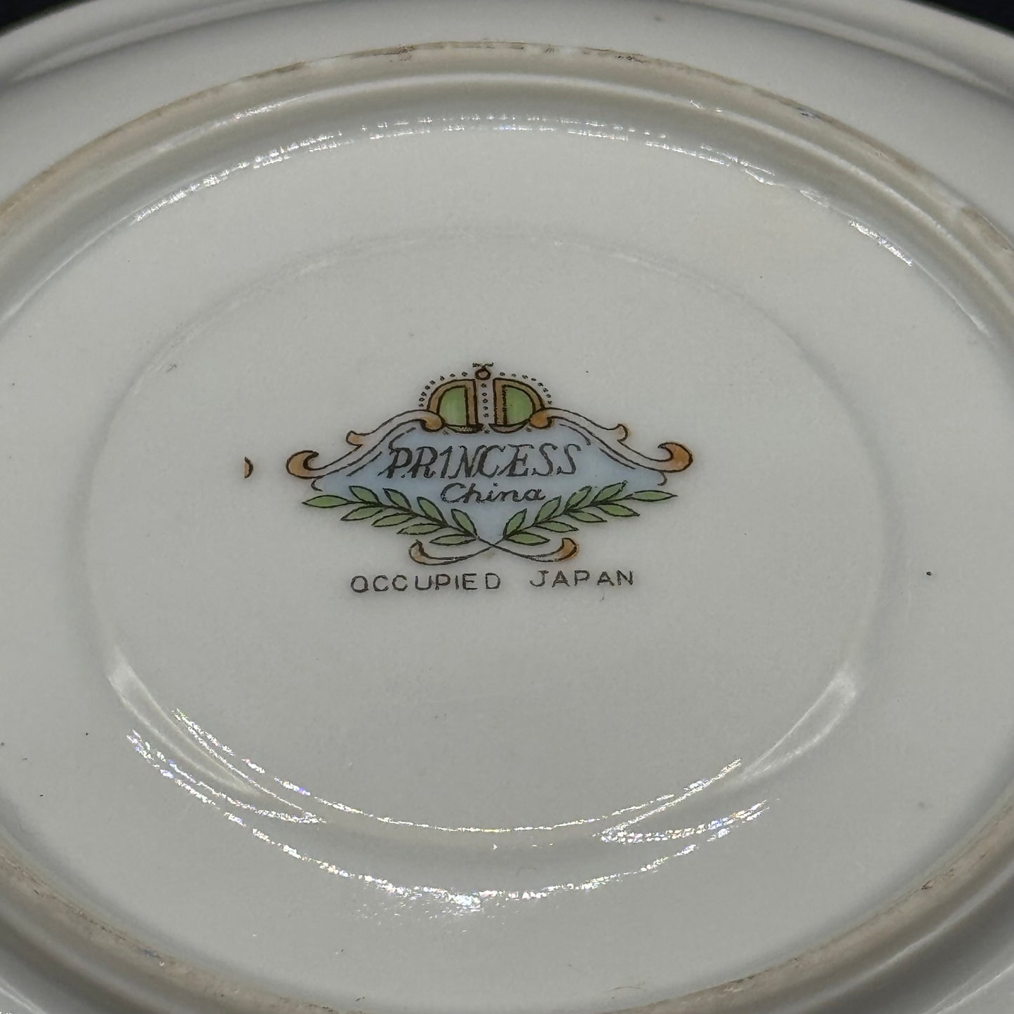 Vintage Princess Fine Bone China Blue Flower Teacup & Saucer - Made in Occupied Japan