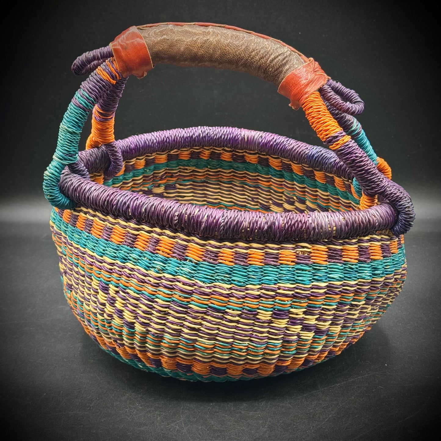 Stunning Alaffia Bolga Basket Made in Ghana with Village Tag
