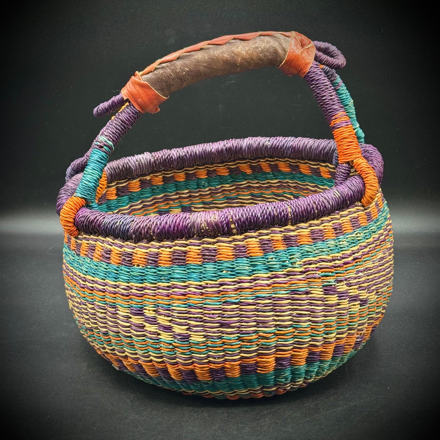 Stunning Alaffia Bolga Basket Made in Ghana with Village Tag