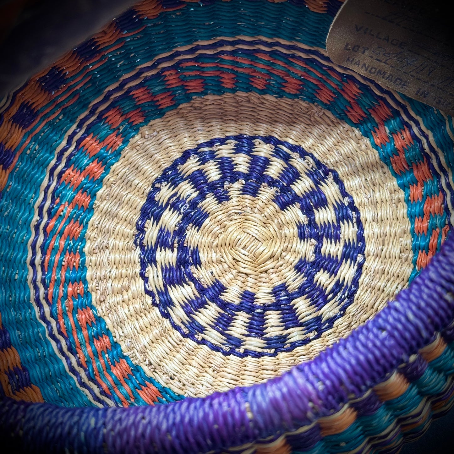 Stunning Alaffia Bolga Basket Made in Ghana with Village Tag