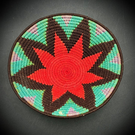 Small Colorful Woven Tribal Basket