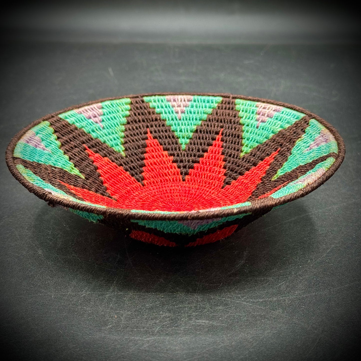 Small Colorful Woven Tribal Basket