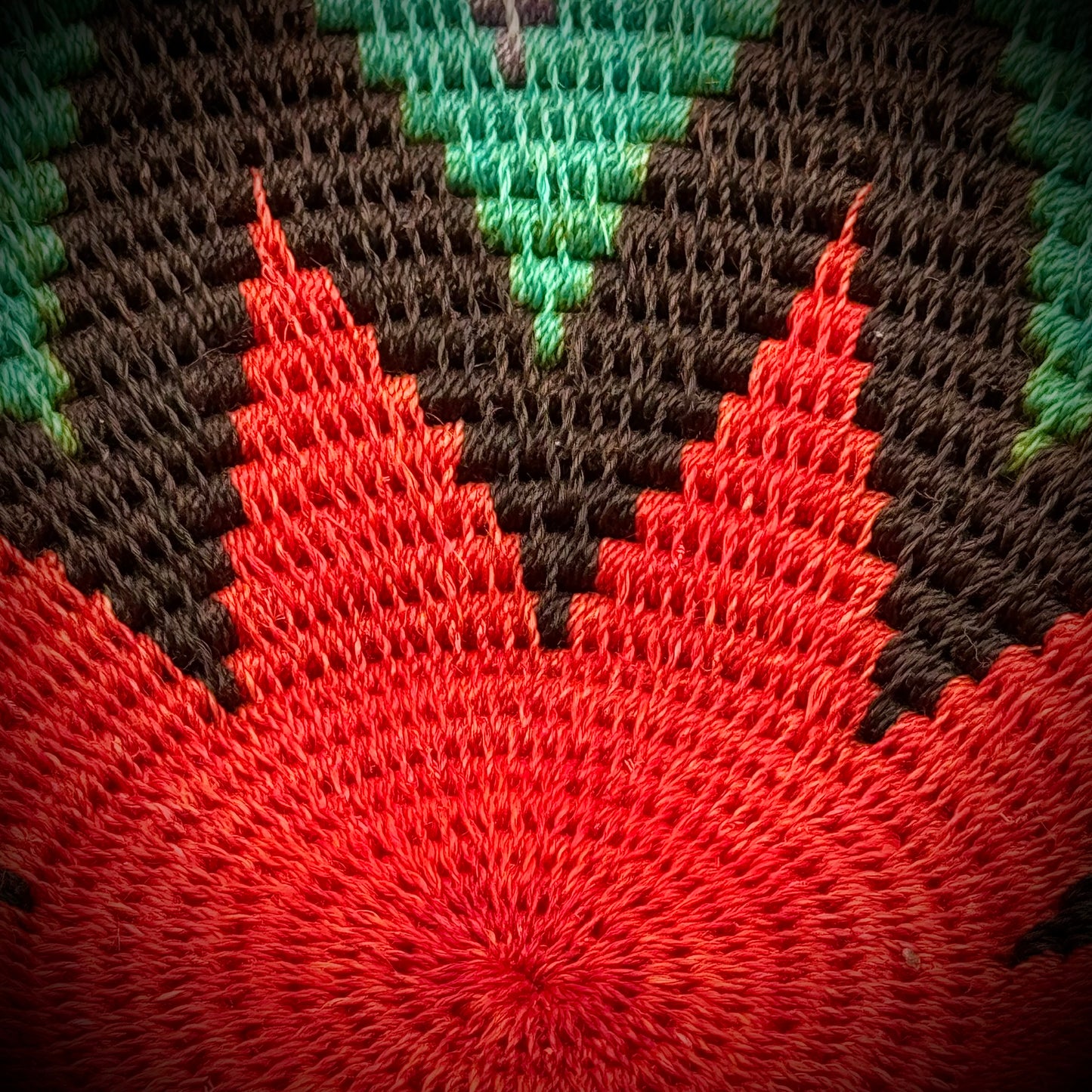 Small Colorful Woven Tribal Basket