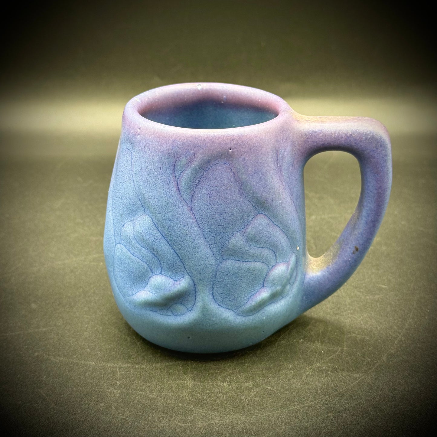 Vintage Blue & Lavender Van Briggle Mug