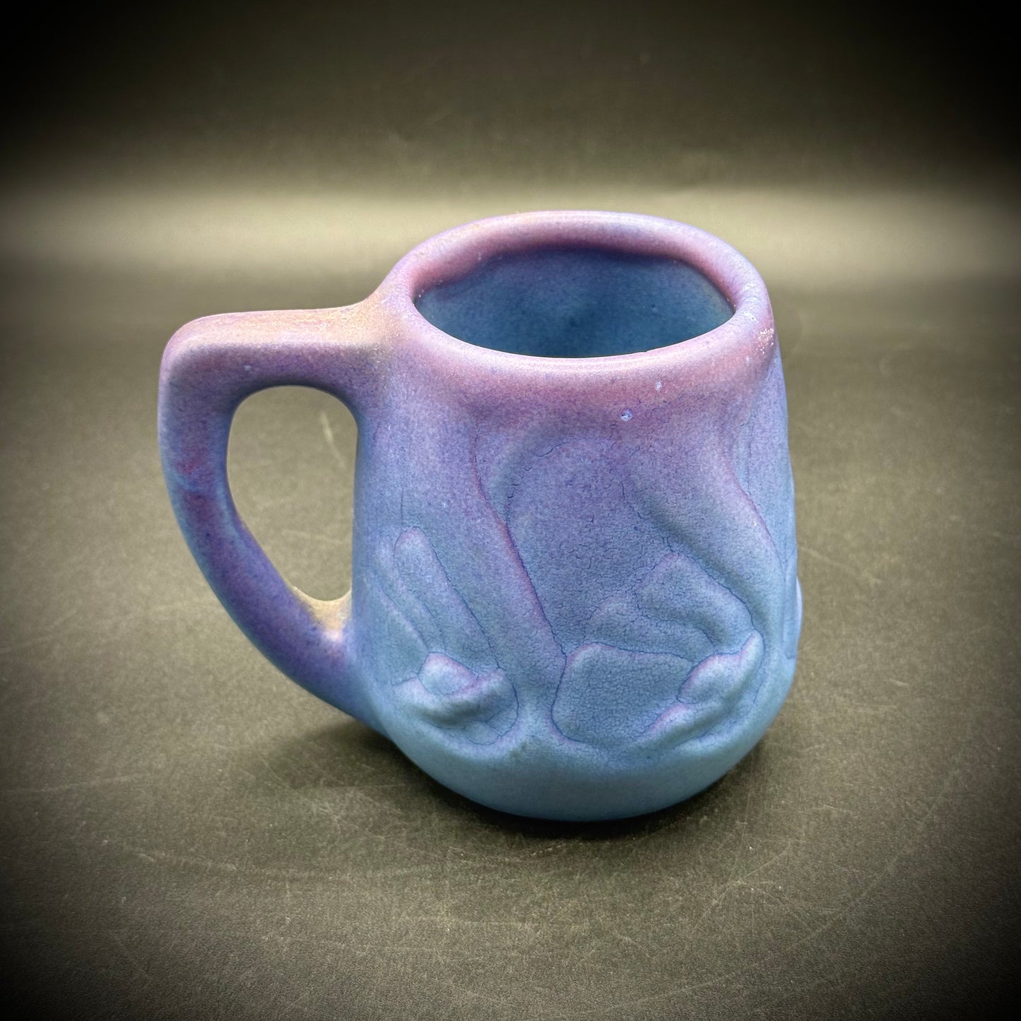 Vintage Blue & Lavender Van Briggle Mug
