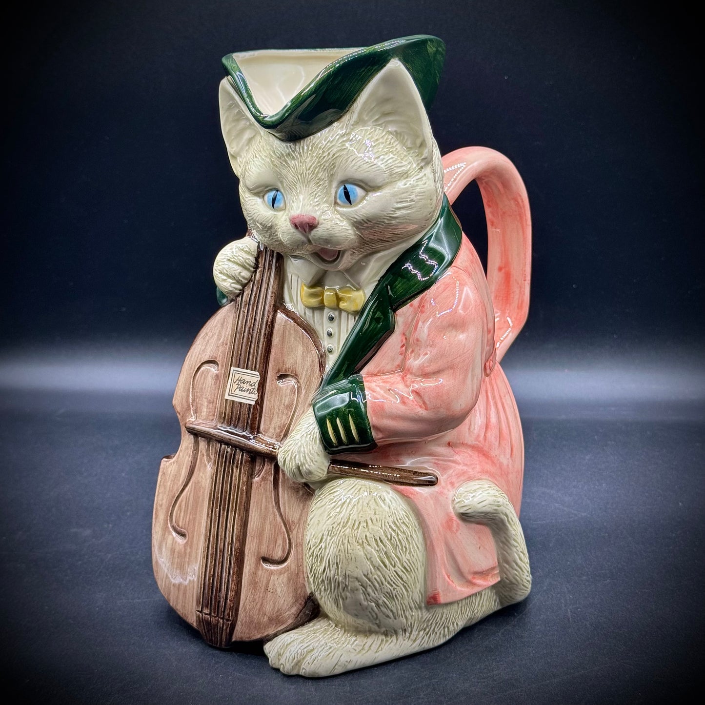 Vintage 1986 Fitz & Floyd Whimsical Cat Cello Pitcher