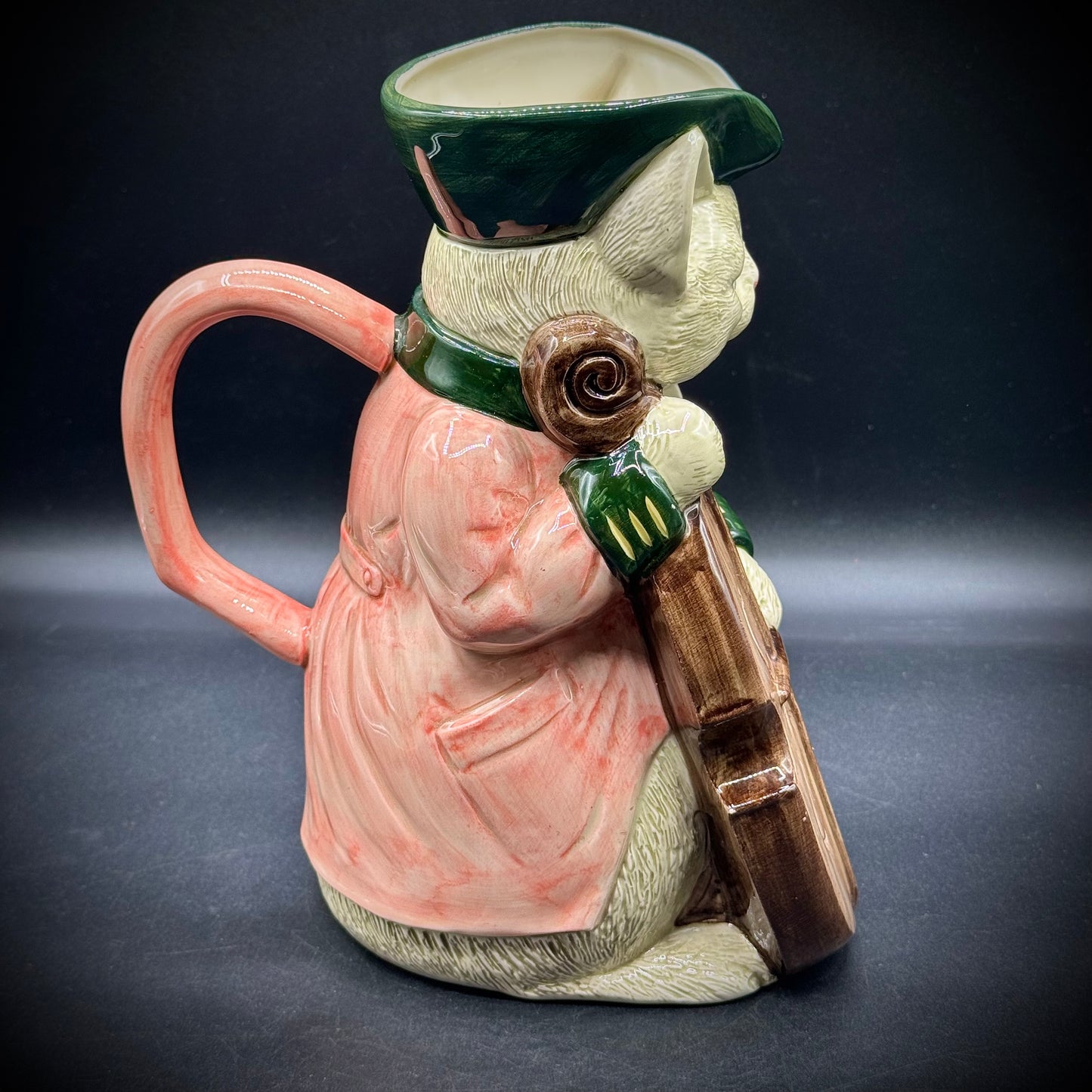 Vintage 1986 Fitz & Floyd Whimsical Cat Cello Pitcher