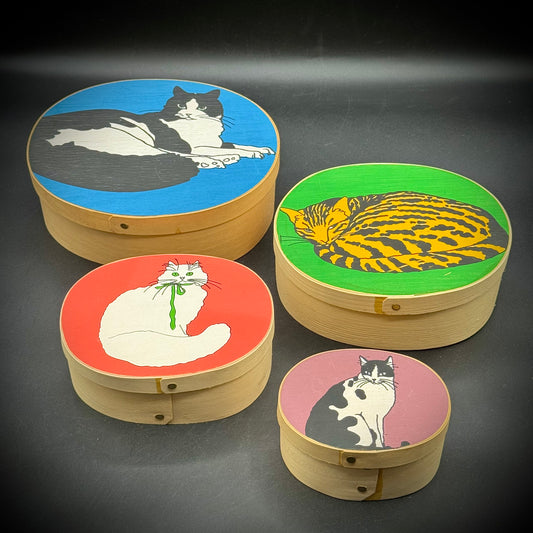 Amazing 4-Tier Cat Motif Shaker Nesting Box Set