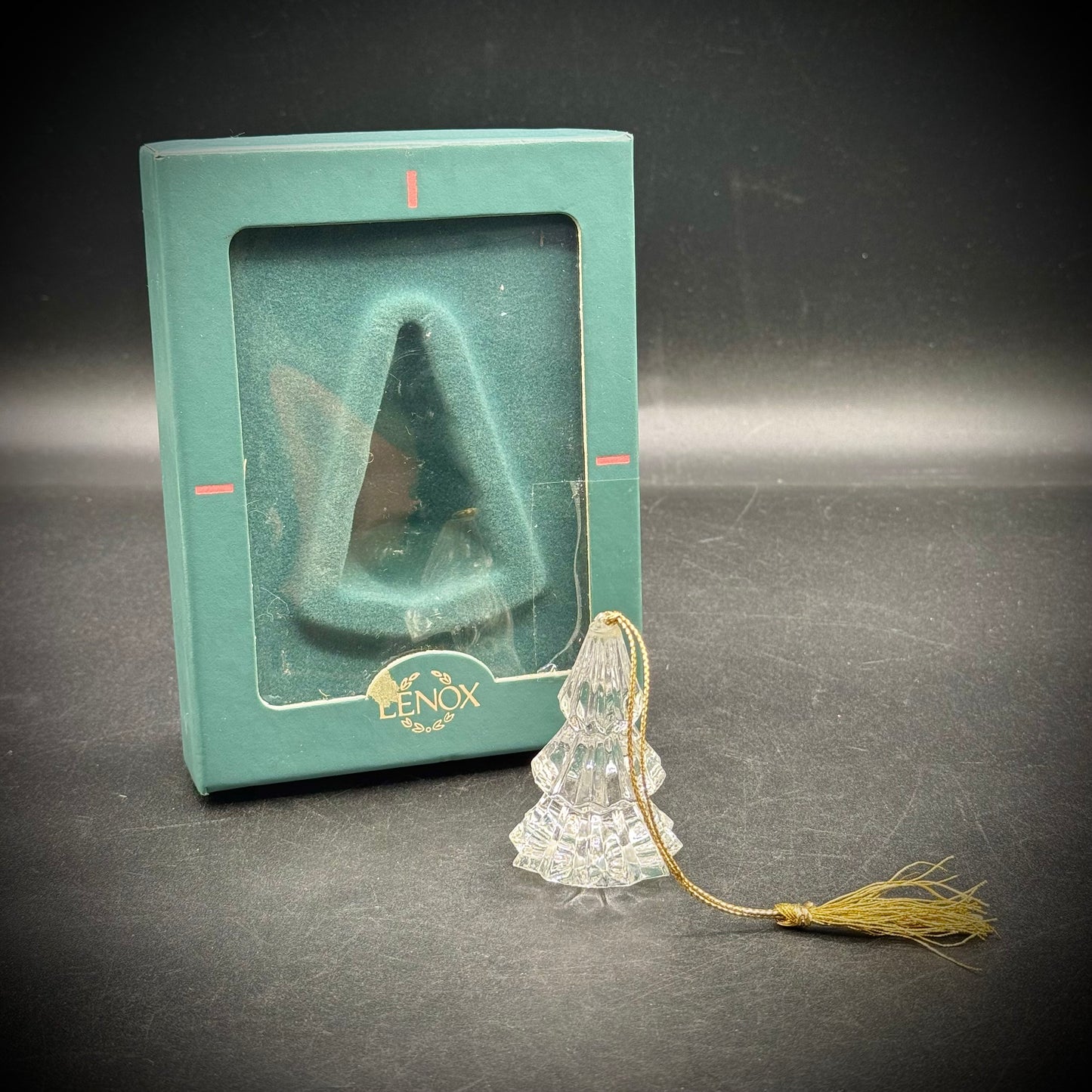 Vintage Lenox Crystal Christmas Tree Ornament with Box