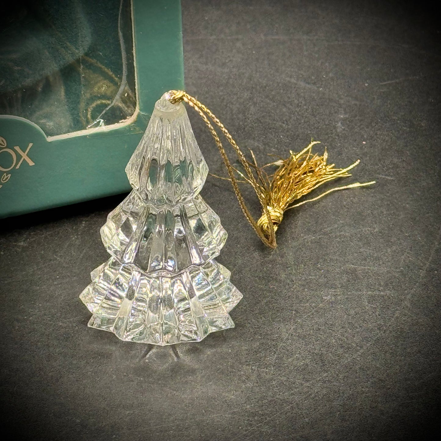 Vintage Lenox Crystal Christmas Tree Ornament with Box