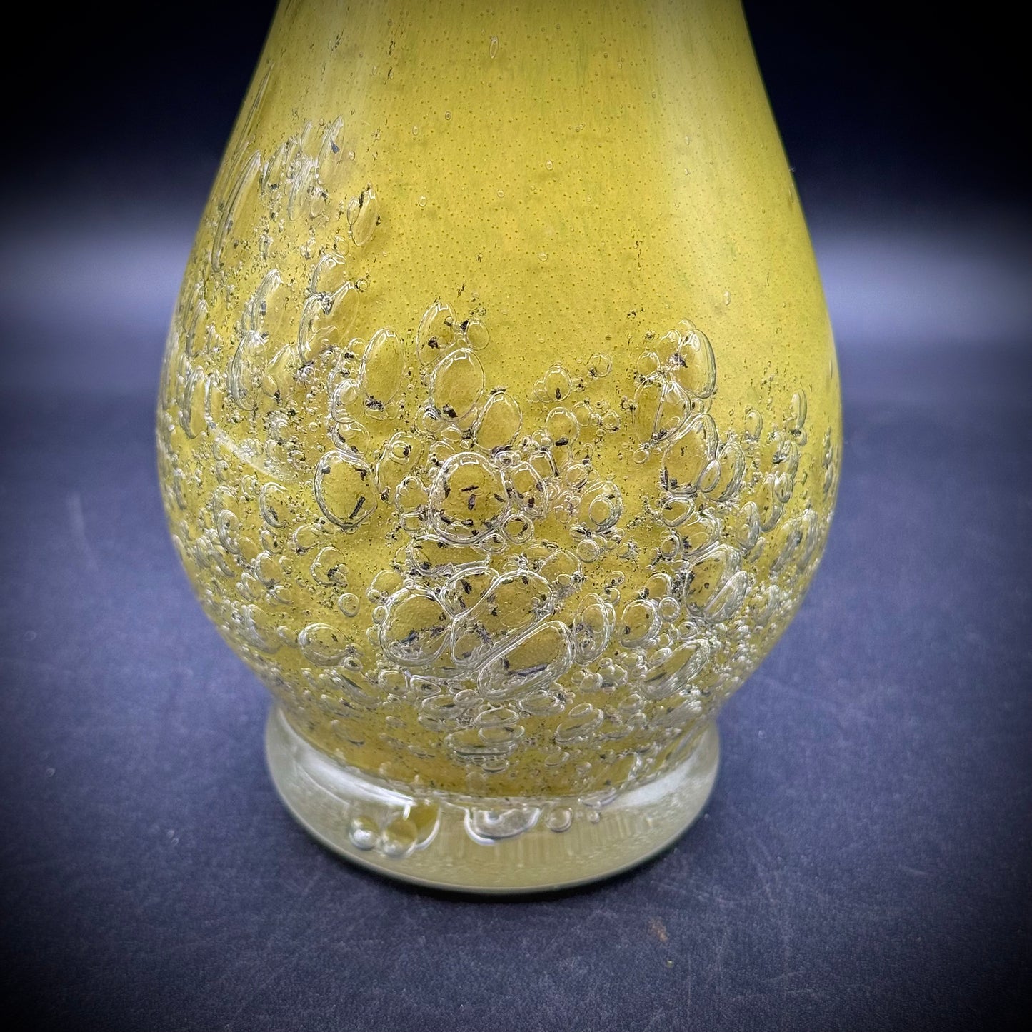 Vintage Mustard Yellow Swung Vase Hand Blown in France