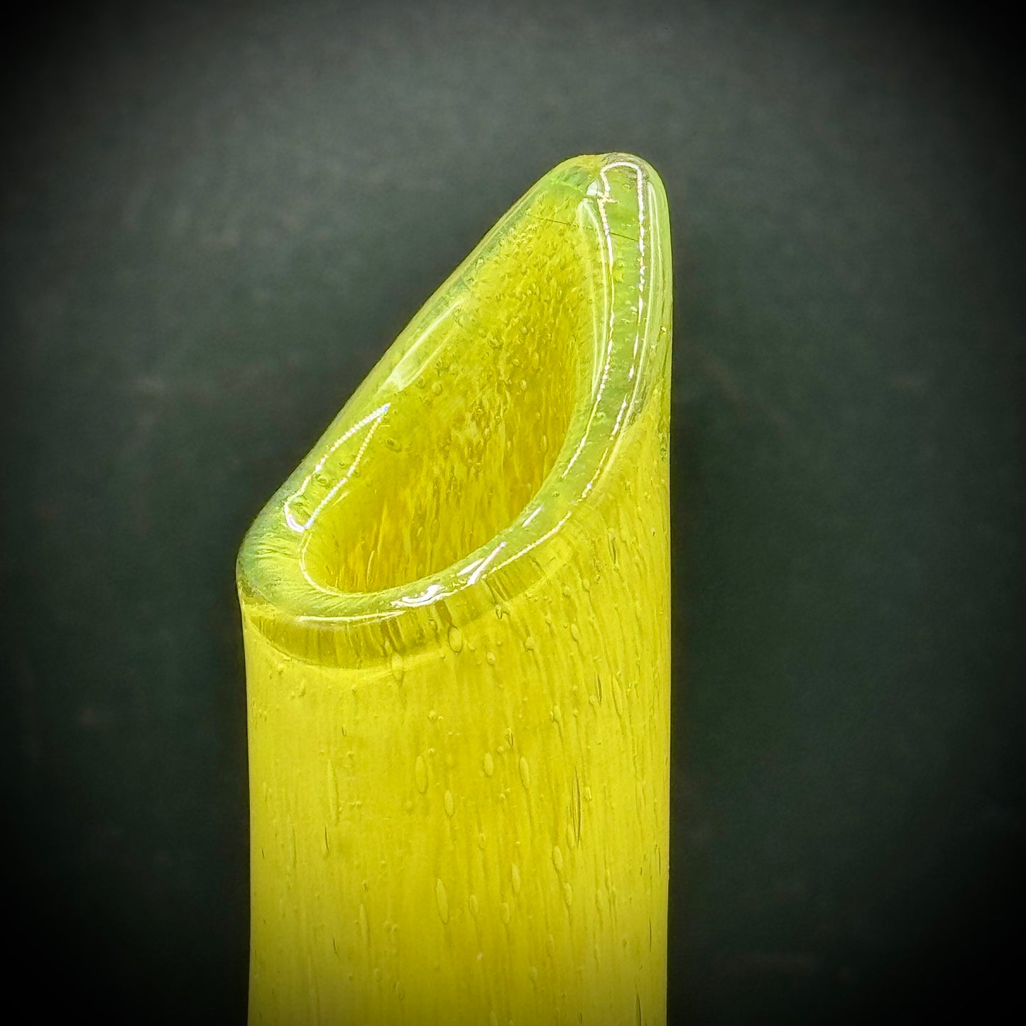 Vintage Mustard Yellow Swung Vase Hand Blown in France